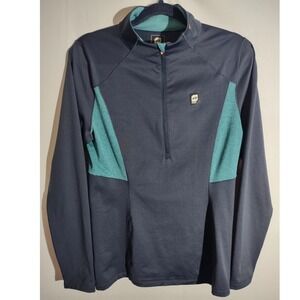 Orage Women's Navy Teal 1/4 Zip‎ Athletic Pullover Top Size L